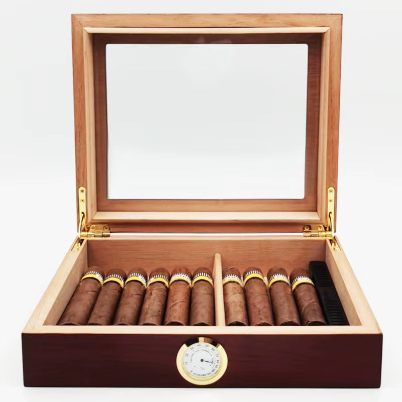Cedar Wood Cigar Travel Humidor Box Portable Cigar Case W/ Humidifier Hygrometer Cigar Humidor Sigaren Box Seal Storage