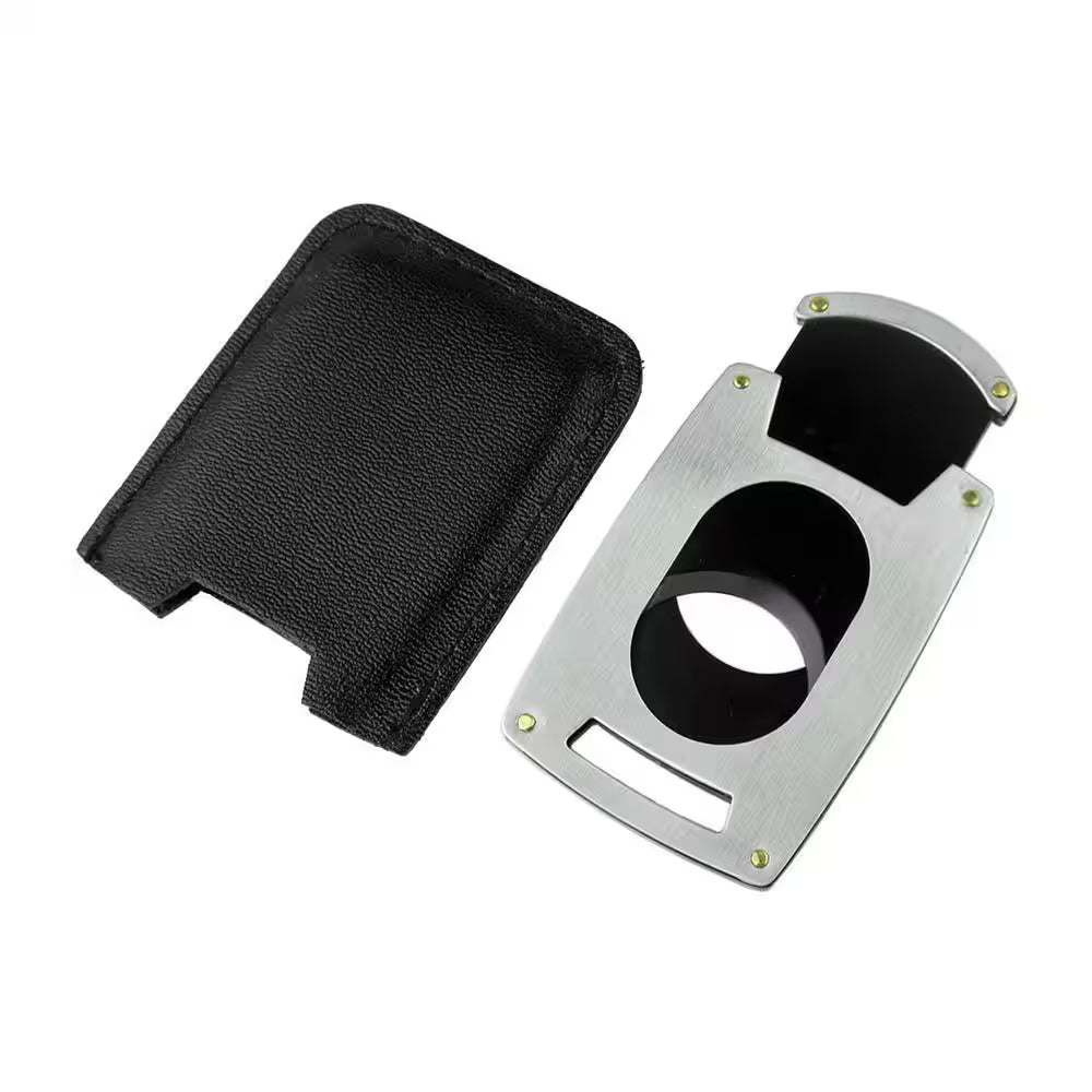 Kent Brushed Stainless Steel Silver Thin Single Blade Cigar Cutter