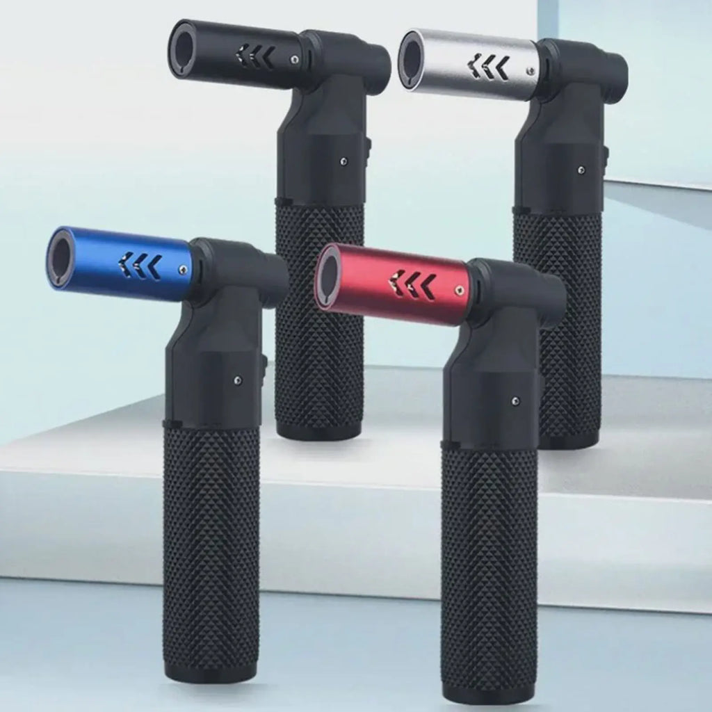 Torch Lighter Windproof Straight Torch Blue Flame Lighter Desktop Jet-Flame Lighter 1300°C for Outdoor BBQ Baking