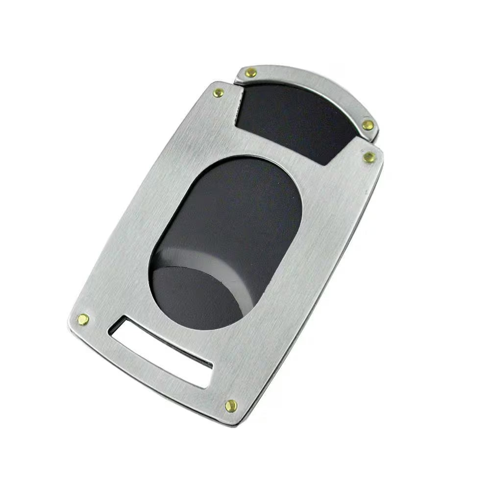 Kent Brushed Stainless Steel Silver Thin Single Blade Cigar Cutter