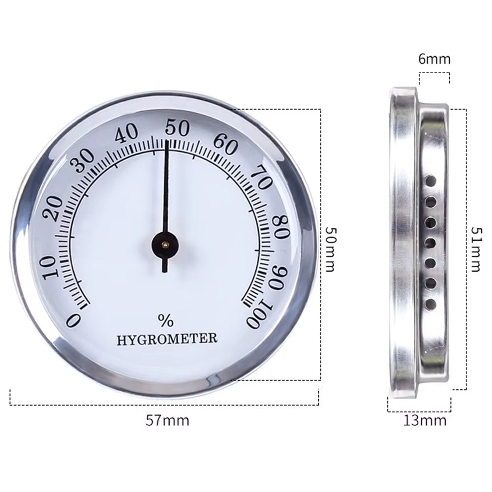 57Mm Hygrometer Mechanical No Battery Portable Accurate Durable Indoor Outdoor Humidity Meter with Magnetic