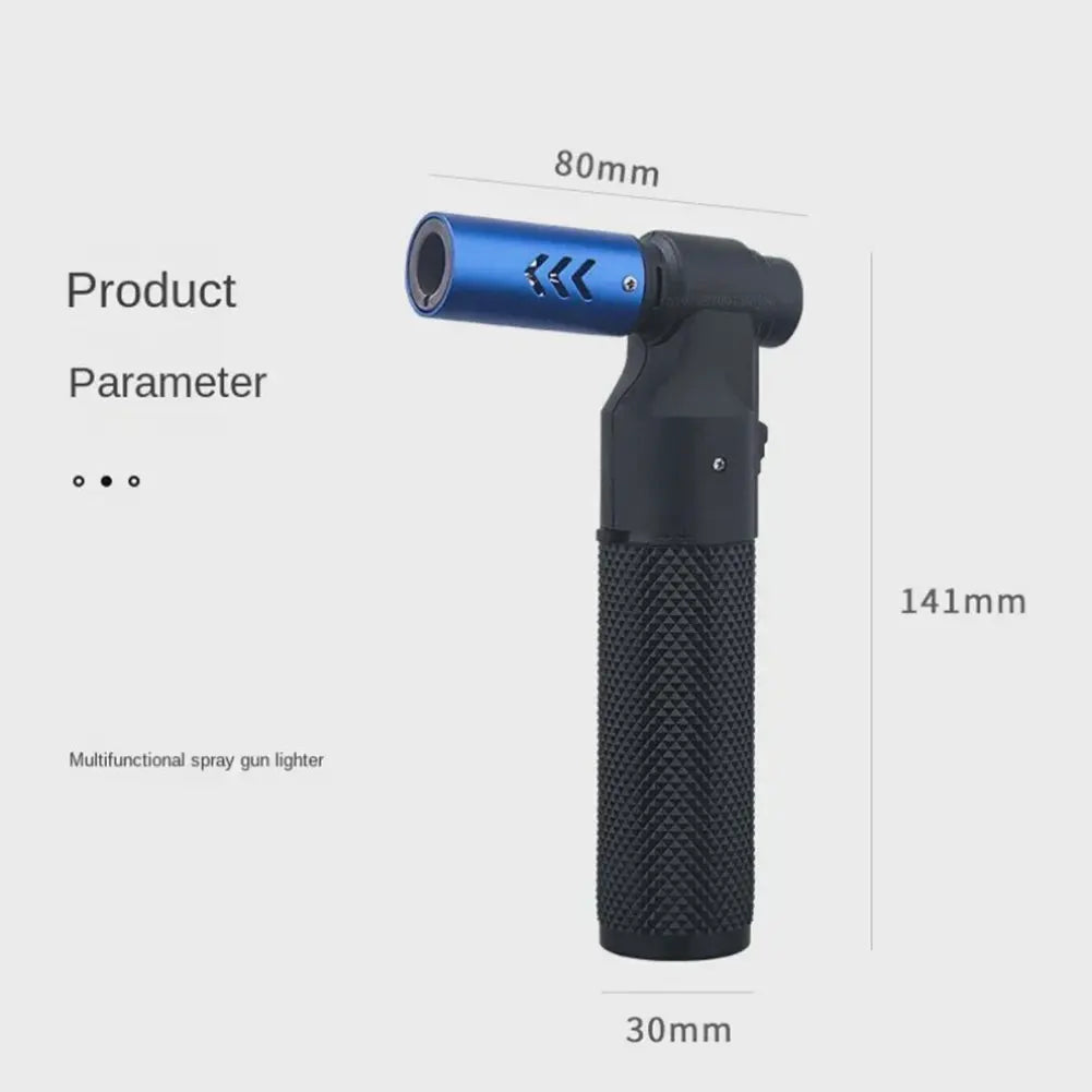 Torch Lighter Windproof Straight Torch Blue Flame Lighter Desktop Jet-Flame Lighter 1300°C for Outdoor BBQ Baking