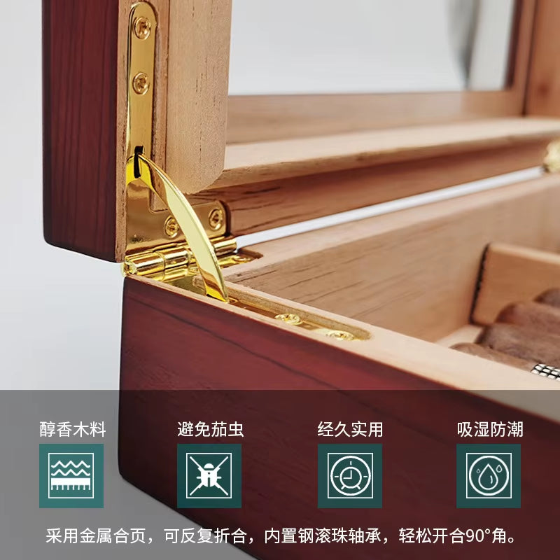 Cedar Wood Cigar Travel Humidor Box Portable Cigar Case W/ Humidifier Hygrometer Cigar Humidor Sigaren Box Seal Storage