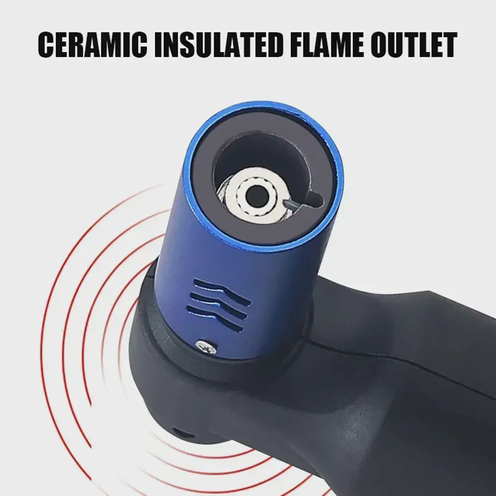 Torch Lighter Windproof Straight Torch Blue Flame Lighter Desktop Jet-Flame Lighter 1300°C for Outdoor BBQ Baking